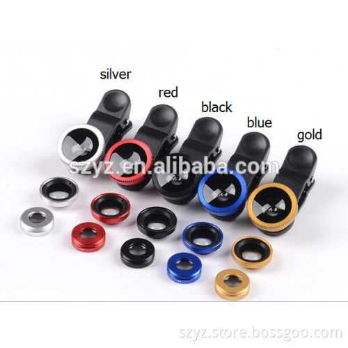 New Christmas Gift! Fish eye lens 3 in 1 universal mobile phone camera wide+macro+fisheye lens for iphone samsung universal